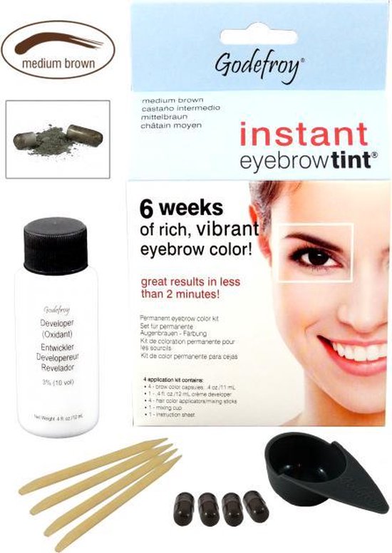 Godefroy instant Eyebrow tint Medium Brown (4 applications)