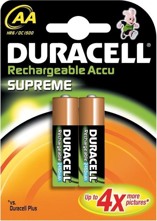 Duracell AA Supreme Oplaadbare Batterijen - 2 stuks - 2450 mAh | bol.com