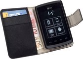 LG L1-2 E410 Wallet Bookcase hoesje Zwart