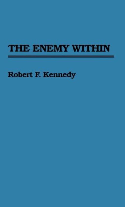 Boek "The Enemy Within" van Robert F. Kennedy op een blauwe achtergrond.