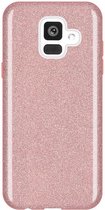 HB Hoesje Geschikt voor Samsung Galaxy A6 2018 - Glitter Back Cover - Roze