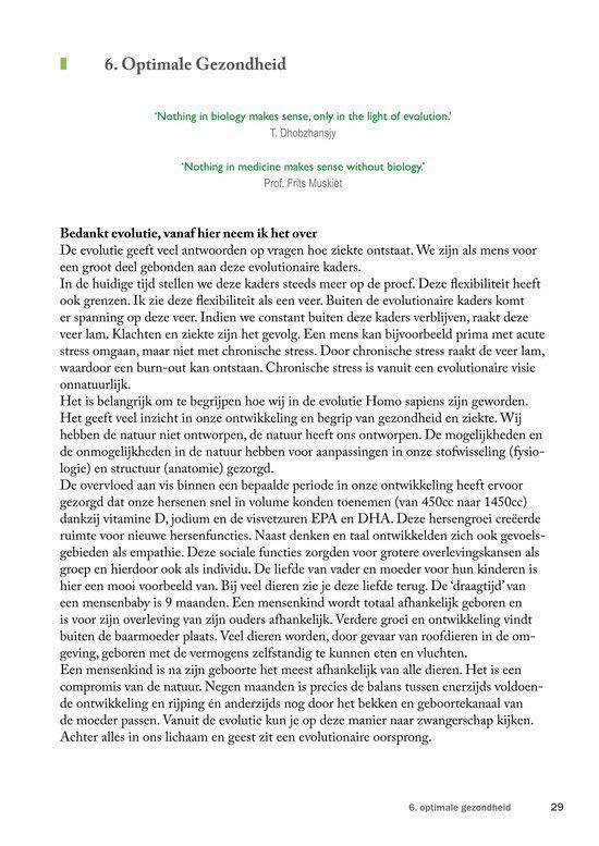 Boekpagina met tekst "6. Optimale Gezondheid".