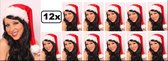 12x Kerstmuts plushe de luxe - kerst muts kerstman winter kerstfeest kerstmarkt festival  evenement