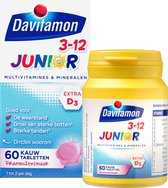 Bol.com Davitamon Junior 3+ kauwvitamines - multivitamine kinderen - framboos - 60 tabletten aanbieding