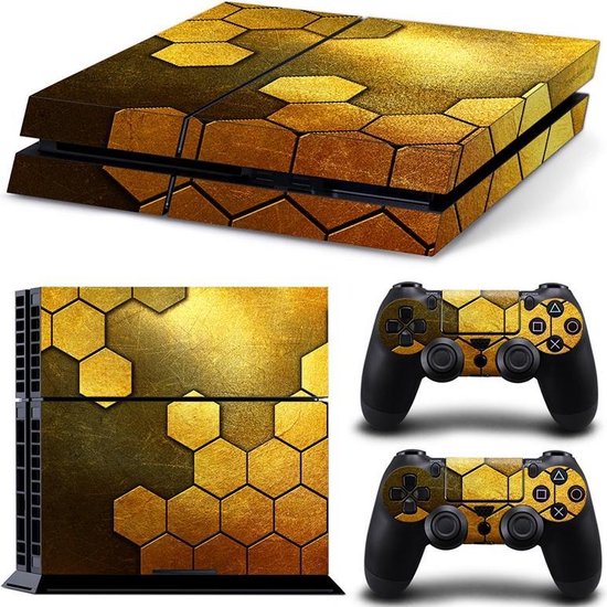 Steel Gold PS4 Console Skins PlayStation Stickers