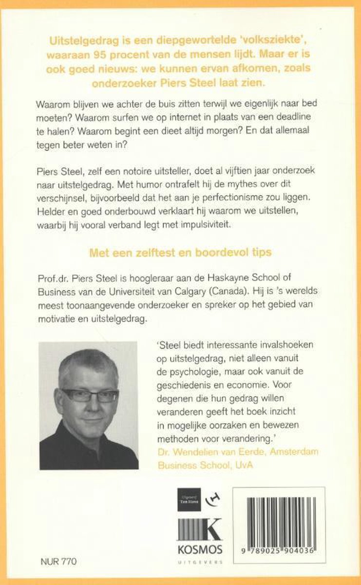Uitstelgedrag - back cover