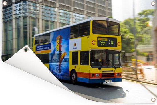 Un bus coloré à Hong Kong Garden poster 60x40 cm - petit - Toile de jardin / Toile d'extérieur / Peintures pour l'extérieur (décoration de jardin)