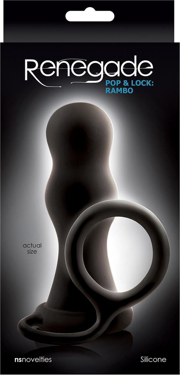Renegade Pop & Lock Rambo Buttplug Met Cockring Zwart