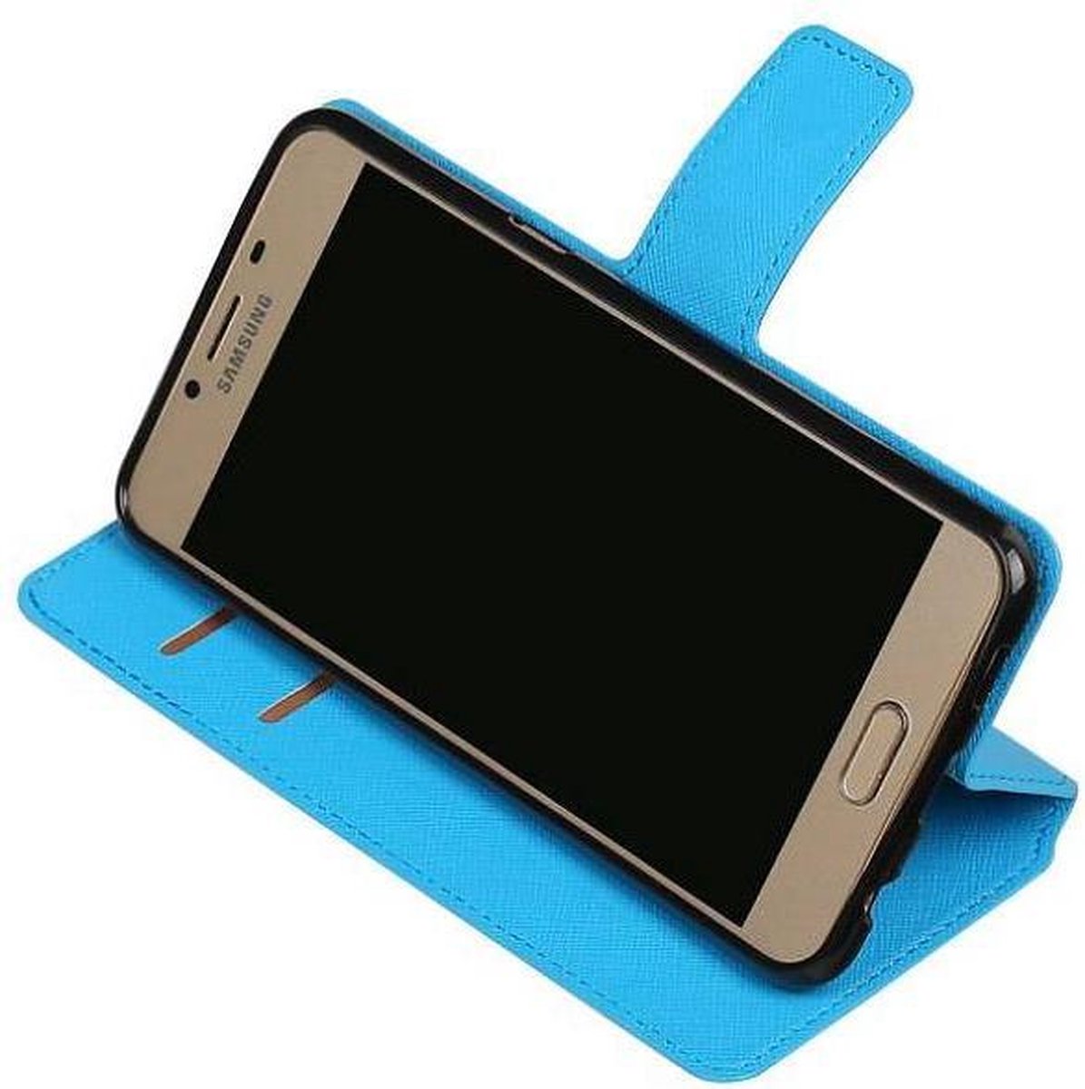 Cross Pattern TPU Bookstyle Wallet Case Hoesjes Geschikt voor Samsung Galaxy C5 Blauw