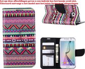 Xssive Hoesje voor Samsung Galaxy A3 2016 A310 Boek Hoesje Book Case Azteken Rood