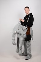 Carnavalskleding - Olifant Instap Pak / Kostuum - Dierenpak - Unisex - One Size - Volwassen - Grijs