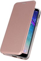 Roze Premium Folio Booktype Hoesje voor Samsung Galaxy A6 2018