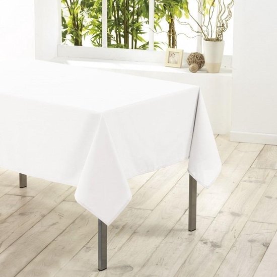 Tafelkleed/tafellaken wit 140 x 250 cm textiel/stof - Rechthoekig -  Tuintafelkleed... | bol.com