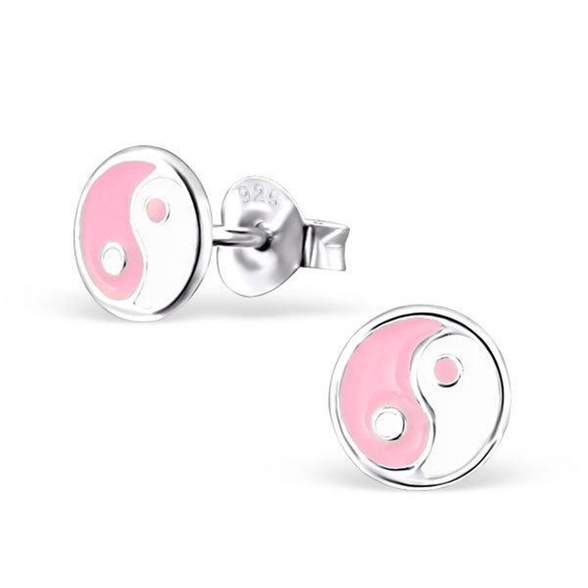 Little Bijoux oorknopje-Yin Yang roze