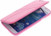 Roze TPU bookcase Telefoonhoesje Lijn Motief Samsung Galaxy Trend S7560
