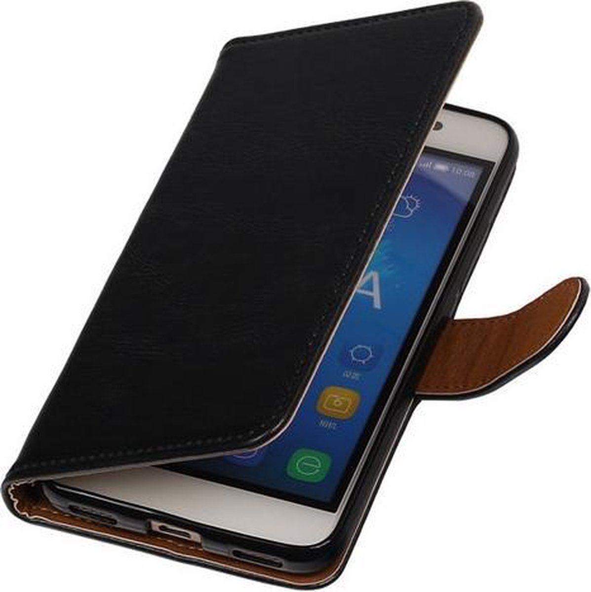 Zwart Pull-Up PU booktype wallet cover hoesje voor LG G5