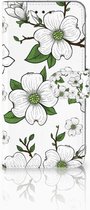 Samsung Galaxy A6 Plus 2018  Bookcase Hoesje Design Dogwood Flowers