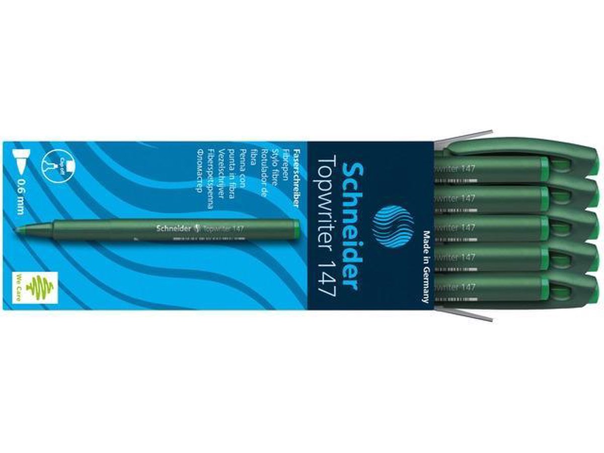 SCHNEIDER Topwriter 157 Faserschreiber Grün – Strichstärke 0,8 Mm, Anti-verdunstend | Für Langes Schreiben Ohne Austrocknen