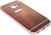 Spiegel hoesje aluminium beige Geschikt voor Samsung Galaxy S7 Edge