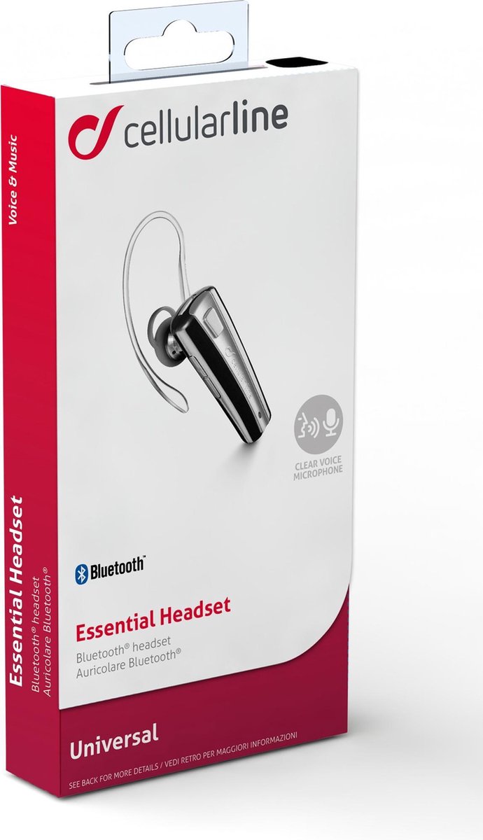 Cellularline BTC7 hoofdtelefoon/headset oorhaak Zwart | bol.com