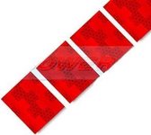 Reflecterende Tape Rood - 5x5 cm Stickers - Per meter