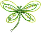 Groene libelle broche