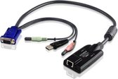 Aten KA7176 toetsenbord-video-muis (kvm) kabel Zwart