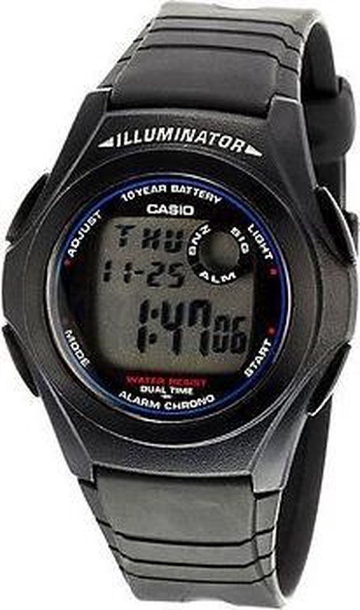 Casio horloge met alarm en datumaanduiding- F-200W-1ADF