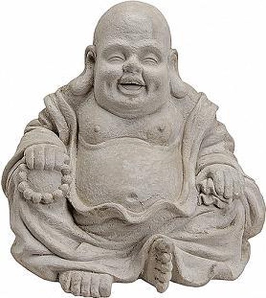 Happy boeddha beeld grijs 32 cm | bol.com