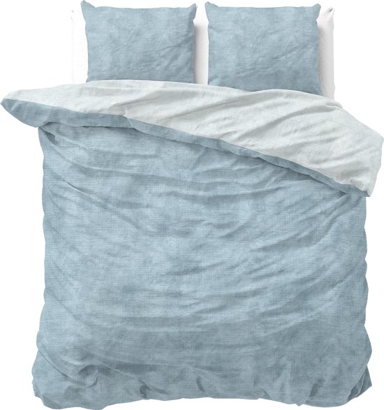 Sleeptime Flanel Twin Washed Cotton Dekbedovertrekset - Lits-Jumeaux - 240 x 200/220 + 2 kussenslopen 60x70 - Blauw van Merkloos — afbeelding 2