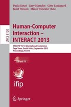 Human-Computer Interaction -- INTERACT 2013