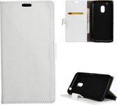Litchi cover wit wallet case hoesje Motorola Moto G4 Play