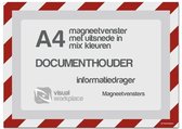 Magneetvensters A4 incl. uitsnede (mix kleuren) - Rood/Wit