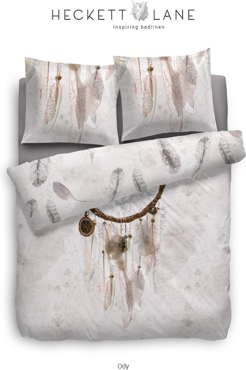 HNL Refined Satin Dekbedovertrek Ody - Eenpersoons - 140x200/220 cm - Wit