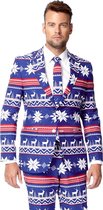 OppoSuits The Rudolph - Heren Kostuum - Blauw - Kerstpak - Maat 48