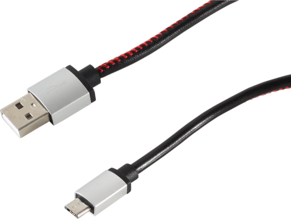 USB-Ladekabel A Stecker / USB Micro B schwarz 0,9m