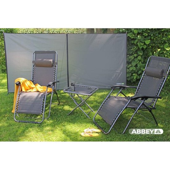 Abbey strand windscherm grijs 3 meter voor camping/strand | bol.com