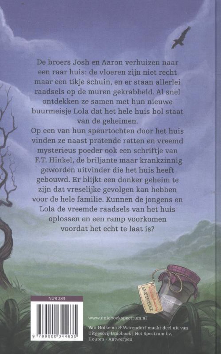 Het huis met de schuine vloeren, pratende ratten en raadsels op de muren - back cover