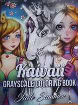 Kawaii Grayscale Coloring Book - Jade Summer - Kleurboek voor volwassenen