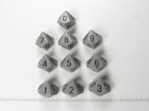Chessex Opaque Grey/black D10 Dobbelsteen Set (10 stuks)