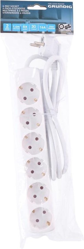Stekkerdoos 6-voudig randaarde zwart, snoer 5 m kopen Stekkerdoos 6-voudig randaarde zwart, snoer 5 m kopen
