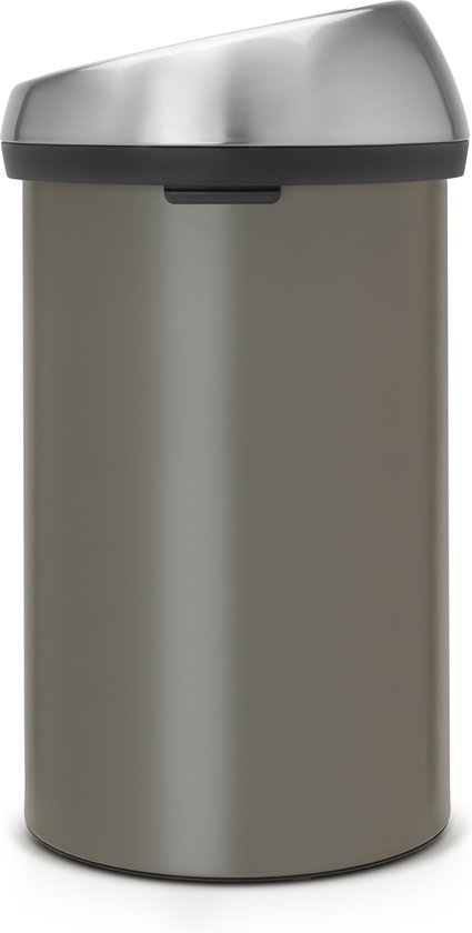 Brabantia Touch Bin Prullenbak - 60 l - Platinum met Matt Steel Fingerprint deksel | bol.com