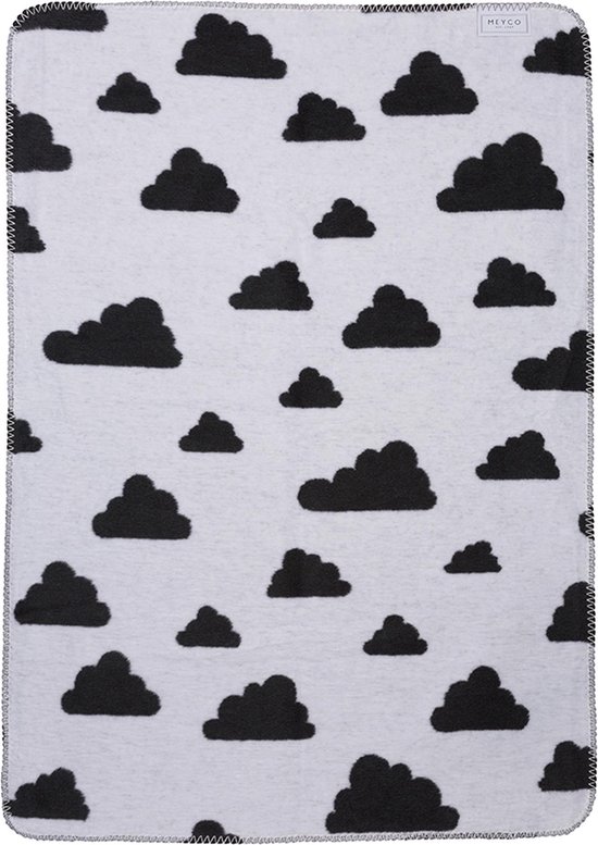 Meyco Little clouds wiegdeken - 75 x 100 cm - zwart