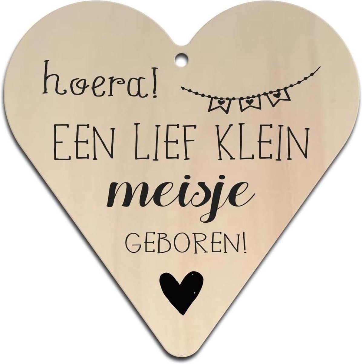 Lief klein meisje - Gift heart hout