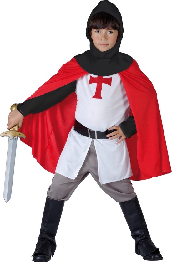 LUCIDA - Kruisvaarder ridder kostuum voor jongens - S 110/122 (4-6 jaar)