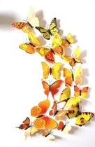 3D Vlinders - Muurdecoratie - Mix Geel