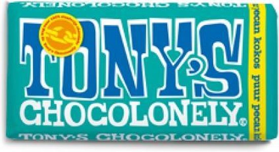 Tony's Chocolonely Chocolade Reep Puur Pecan Kokos - 180 gram - Tony's Chocolonely