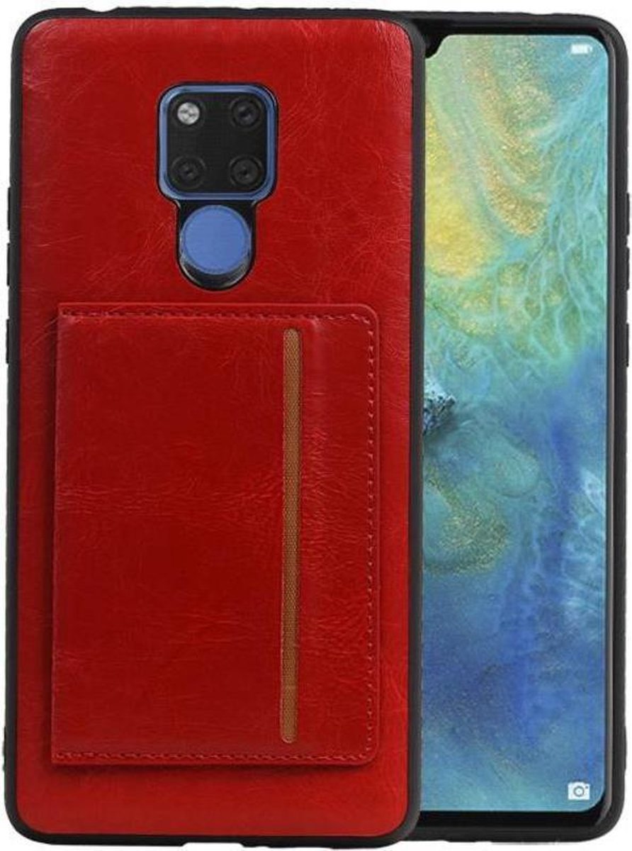 Staand Back Cover 1 Pasjes voor Huawei Mate 20 X Rood