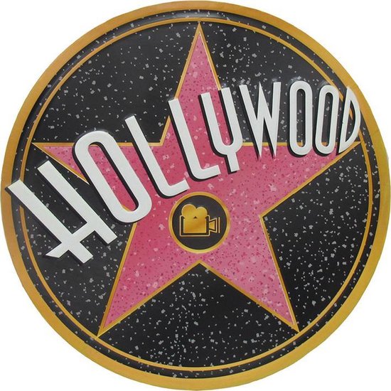 Signs-USA Hollywood Star - Enseigne murale rétro - Métal