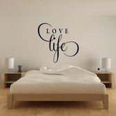 Muursticker - Love Life 52x50 - Zwart